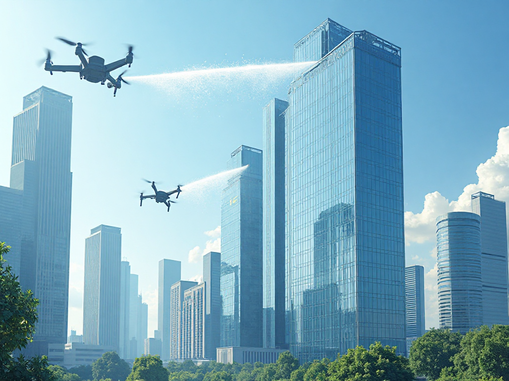 Commercial UAS Exterior Cleaning high-rise buildings and industrial facilities